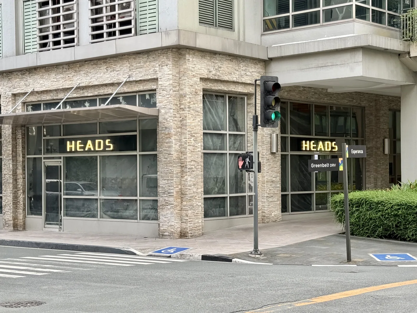 HEADS corner unit at Manila Tower, corner of Greenbelt Drive and Esperanza Street, Makati